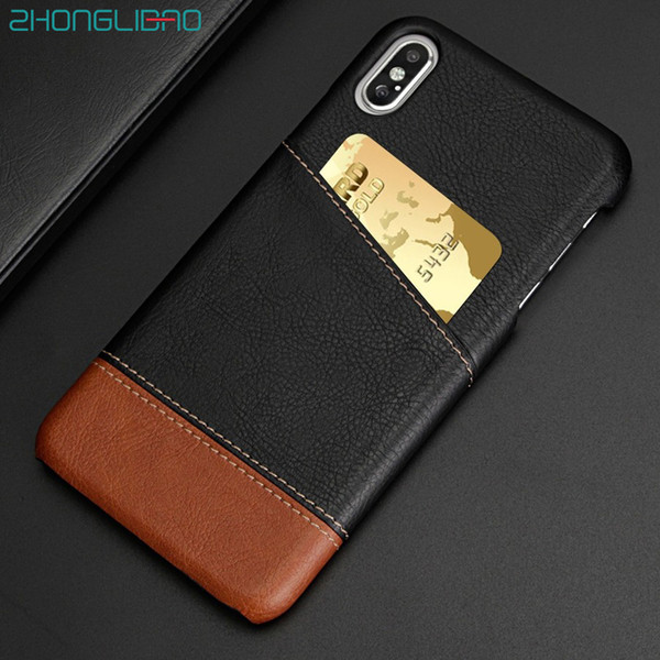 leather credit card Holder Wallet Case for Iphone 11 Pro X 8 7 Plus Xr xs Max Luxury Slim Hard Back Cover