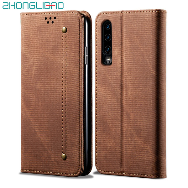 Luxury Denim Leather Flip Case for Huawei P30 Mate30 Pro Lite P SmartZ Y9 Prime 2019 Honor 10i 8x Magnetic Wallet Book Cover