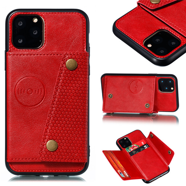 Card Holders Wallet Case for Iphone Xr X 11 pro Xs Max 8 7 6 6s Plus Funda Leather Card Pocket Silicone Cover