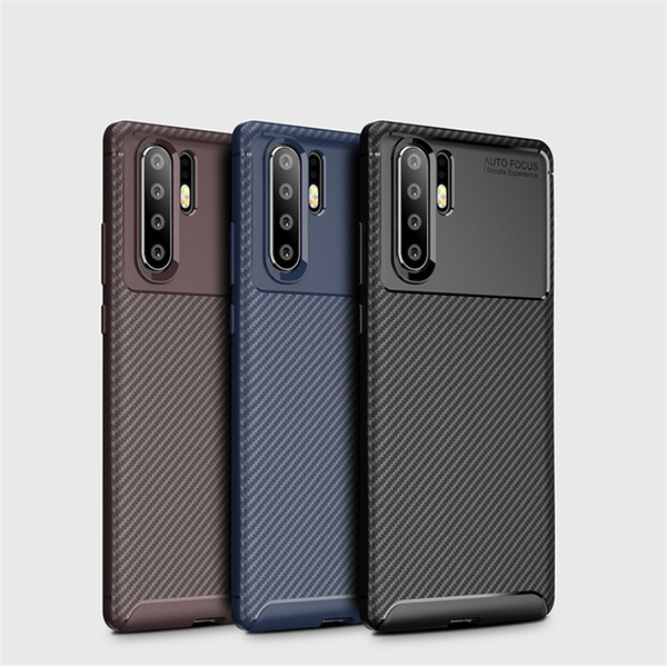 Soft Silicone Case for Huawei P30 P20 P10 Mate 20 Pro Lite Nova 6 se Honor 20 pro V20 Carbon Fiber Armorr Cover