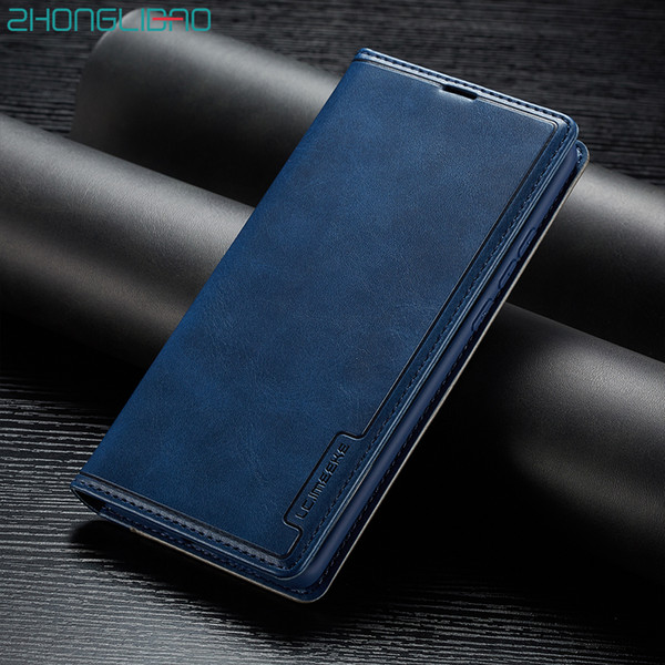 Vintage Splice Flip Leather Case for huawei p30 p20 mate20 pro lite Luxury Card Holder Soft TPU Cover for huwei p20lite nova 3e