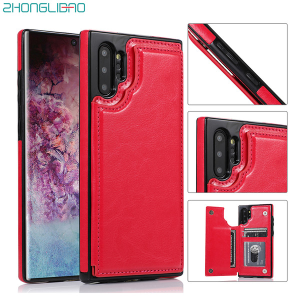 Leather Case for Samsung Galaxy Note 10 9 S10 S9 S8 Plus S7 Edge S10e A50 Magnetic Wallet Card Holder Stand Back Cover