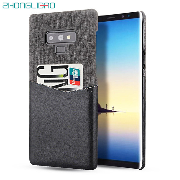 Casing Hard Back Cover for Samsung Galaxy Note 10 9 8 S8 S9 s10 5G Plus S10E Luxury Soft Fabric Leather Card Holder