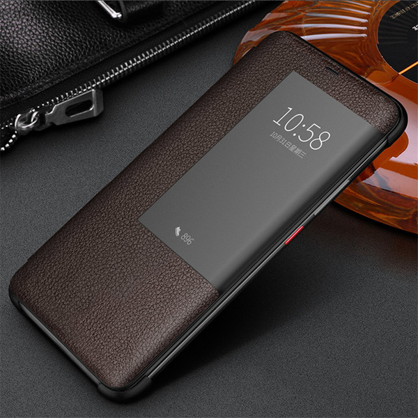 Luxury Smart Touch View Window Flip Case for Huawei P30 pro Mate 20 Pro Mate 20 20X 5G Genuine Leather Phone Cover Etui Hawei Mate 20 RS