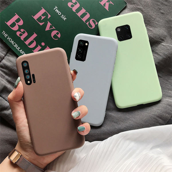 Color soft Silicone Case For huawei p30 p20 mate 20 30 pro lite honor V30 V20 20 pro 8X nova 6 se cover