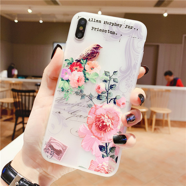 for samsung 3D Silicone Case For iPhone 11 Pro X XS MAX XR 7 8 Plus Flower Phone Case for huawei Cover