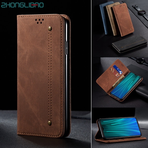 Luxury Denim Leather Flip Case for Xiaomi Mi 9 9t Cc9 Pro Cc9e a3 Redmi 8a 7a K20 Note 10 8T 8 7 Pro Magnetic Wallet Book Cover