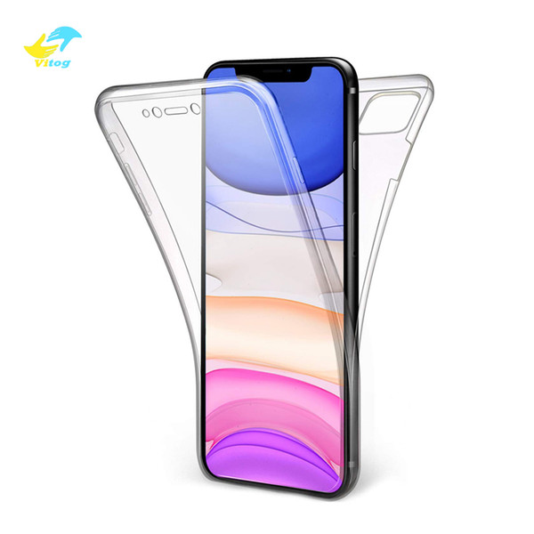 Vitog 360 Full Cover Soft Shockproof Phone Case For iPhone 11 Pro XS Max X XR Clear TPU PC Case For samsung s9 s10 Case