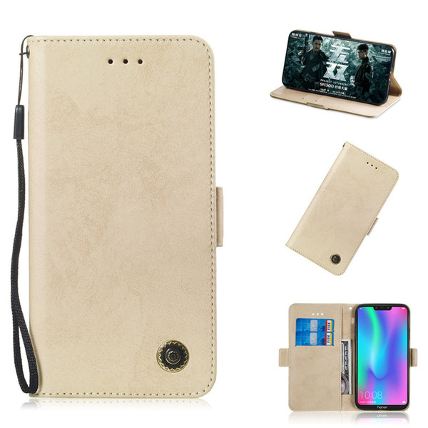 Flip Stand For Huawei Honor 8C Case Pure Retro Leather Cover design Mobile Phone Bags Card slot function For Huawei Honor 8X