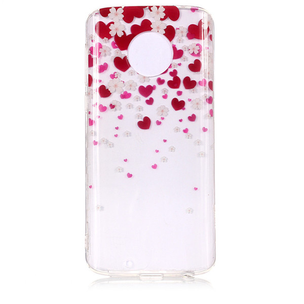 Soft TPU Cover For Motorola Moto G6 2018 Case High transparent Cherry Blossom series design Silicone Mobile Phone Cases Covers