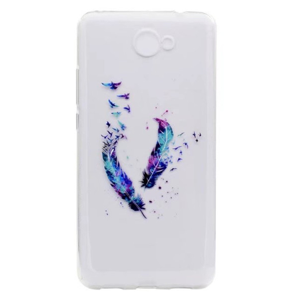 LUOSHUYAN Transparent TPU Cover For Huawei Y7 2017 Case Colour decoration Tower bike Butterfly Girl Design Phone Cases