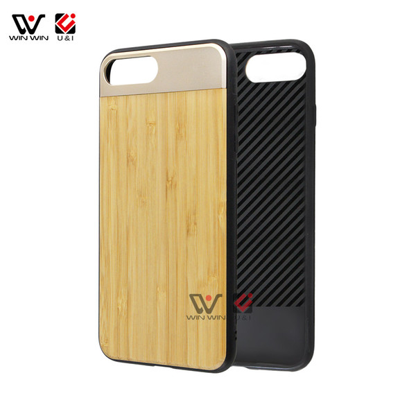 Gold metal aluminum bamboo wood case for iPhone 6plus 6splus 6 6s s plus , luxury original wooden tpu cellphone case for i Phone