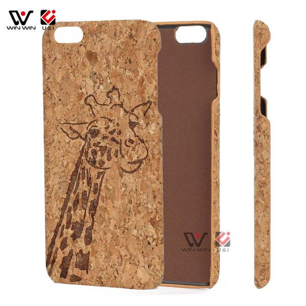 U&I Cork Wood Phone Case For iPhone 6plus 6splus 6 6s Hard PC Back Dirt-resistant Protect Mobile Cell Phone Cover