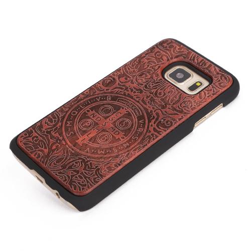 U&I ® High Quality Rubberized Hard PC Back Cover Case Wood Cell Phone Case for Samsung S7 S7 edge