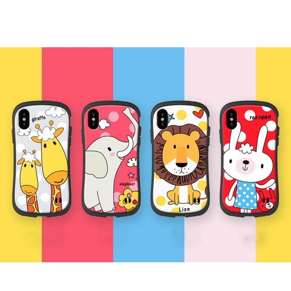 Animals Cartoon Cute Kids loved iFace Camo Case Rugged Hard Cover with Anti-Slip Grip Edge for iphone 6 7 8PLUS XS MAX