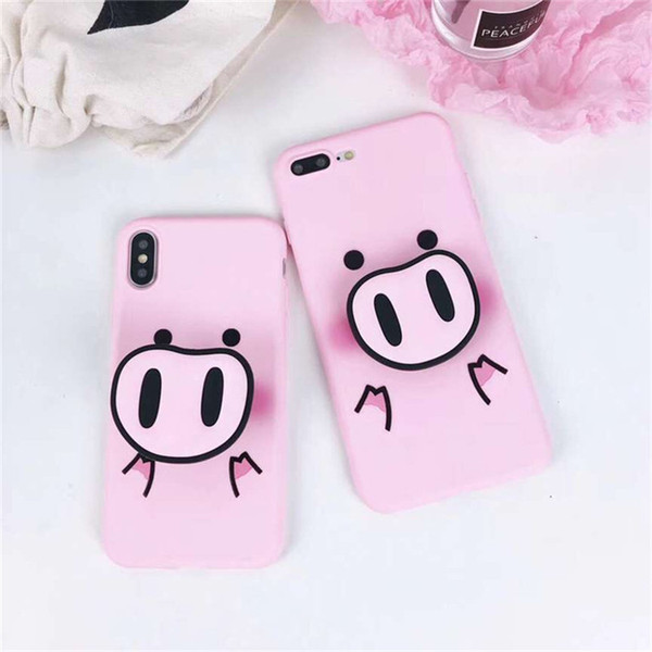 The Cute Piglet Lord Of The Rings Stents Anti-fall Phone Case For iphone X XS XSMax,Cover For iPhone 6 7 8/plus