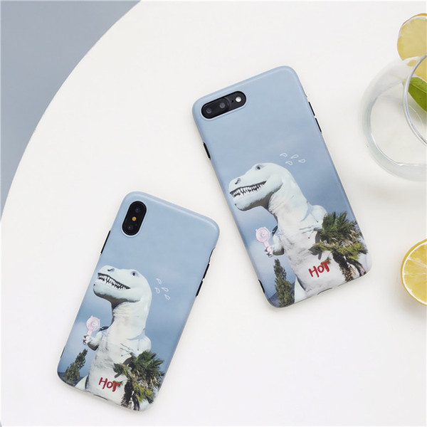 The Cute Fan Dinosaur Silicone For Soft Shell For iPhone X XS XS MAX,Cover For iPhone 6 7 8/plus