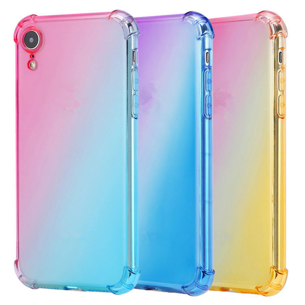 Four Corners Anti - fall Rainbow Discoloration Airbag Phone Case For Iphonex xr xs xsmax Cover For iphone6 7 8/plus/5s