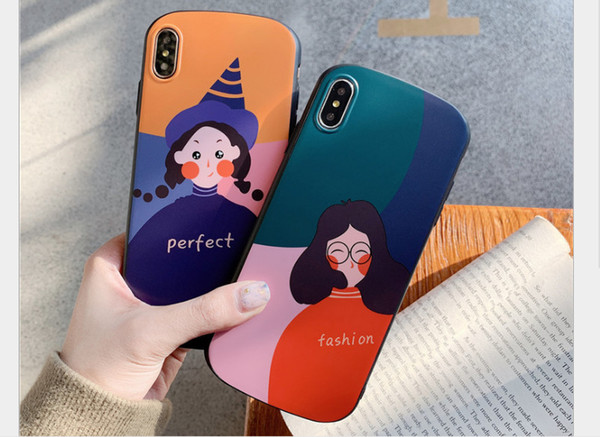 Cartoon Comics Print Soft Slim Silicone Hard Back Cover, Cute Shockproof Shock Absorption Drop Resistant Protective Case for iPhone XS