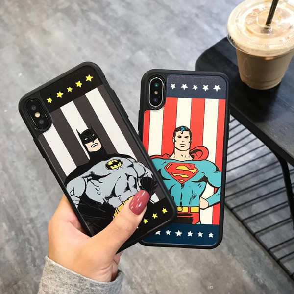 Comics Print Soft Silicone Hard Back Cover, Cartoon Cute Shockproof Shock Absorption Drop Resistant Protective Case for iPhone X XS