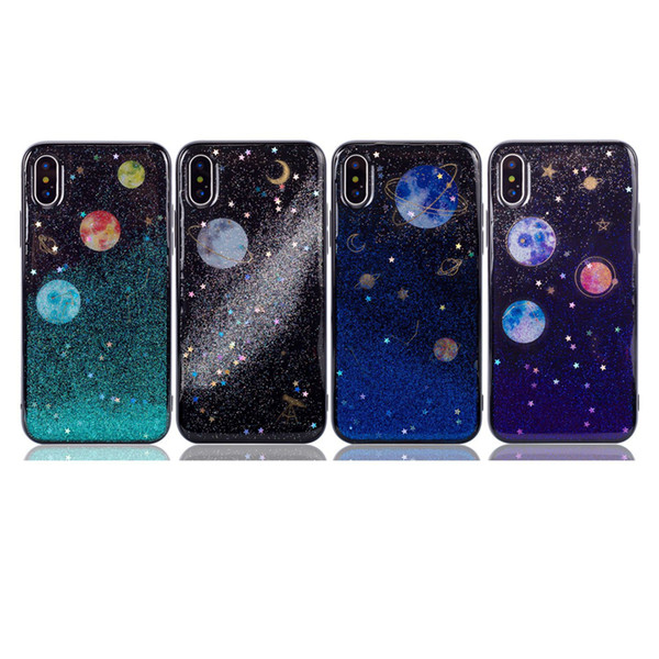 Cosmic Galaxy with Stardust for iPhone Xs Max Cove Pattern Design Soft & Flexible TPU Ultra-Thin Shockproof Anti-Scratch