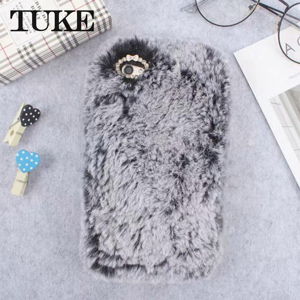 For Vivo X7 X9 X20 Plus Case Cute Hairy Warm Fur Bling Rhinestone Plush Cover Case for VIVO Y55 Y67