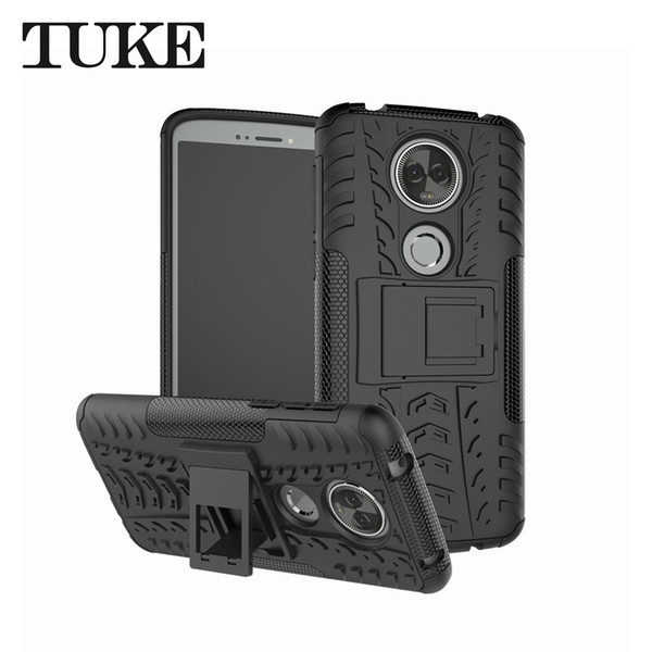 Case For Motorola Moto E5 Plus Heavy Duty Combo Hybrid Rugged Dual Layer Armor Grip Cover With Stand For Moto E 5 Plus