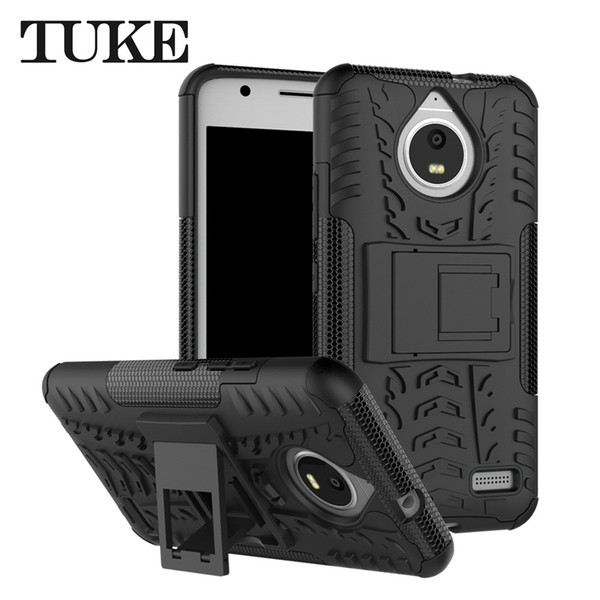 Case For Moto E4 Case 5.0 inch Hybrid Rugged Combo Heavy Duty Hard Cover For Moto E4 Stand Phone Case With Kickstand