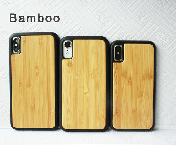 Luxury Real Wood Bamboo TPU Phone Case For Apple Iphone X XS XR XS MAX Customized Design Wooden Back Cover For Iphone 6 7 8 6S Plus