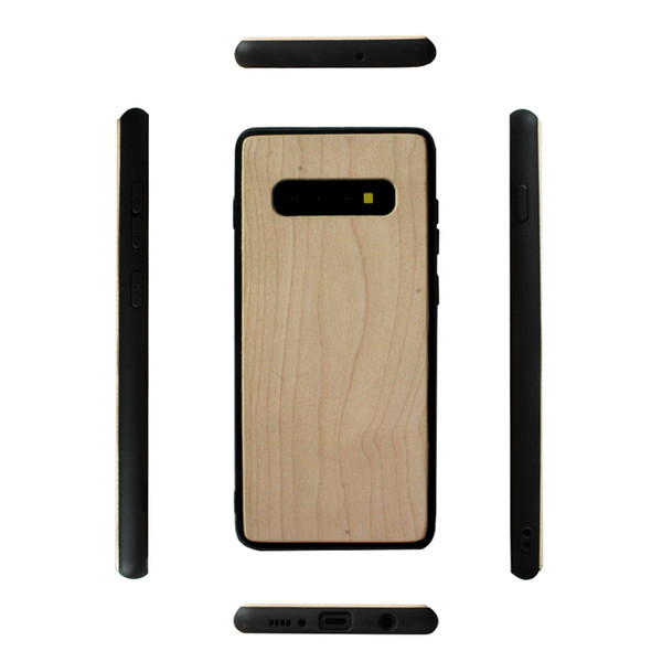 Eco-friendly Solid Wood Case For Samsung Galaxy S10 S10lite S10 PLUS s10e Mobile Phone Case Wooden Bamboo Soft TPU Shock-proof Bumper Cover