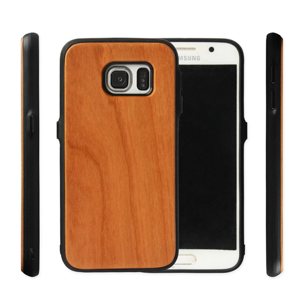 Factory Direct selling Real Wood Case +TPU For Samsung Galaxy S6 S6edge S7 S8 plus Note 9 Bamboo Mobile Phone Cover