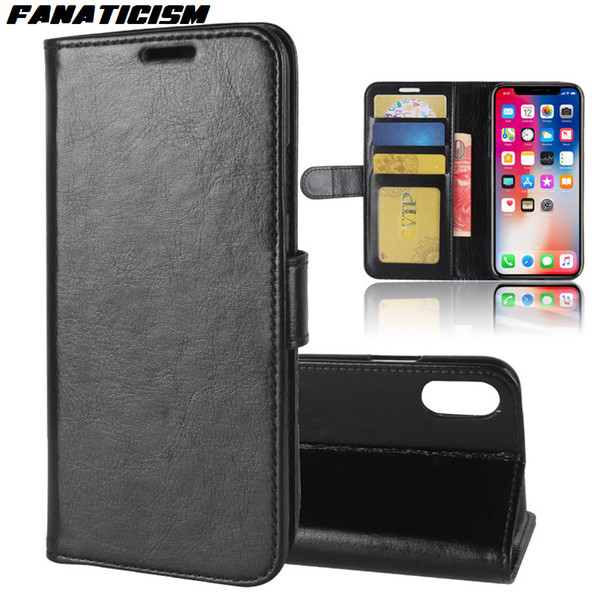 Fanaticism Flip Stand Wallet Leather Case For iphone XR X XS Max 7 8 Plus Samsung S10 S10e Note 9 Business Phone Cover