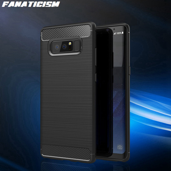 Fanaticism Case For Samsung S10 S10e S9 S8 Plus Note 9 8 J/A Series Soft Silicone Shockproof Brushed Carbon Fiber Phone Cover