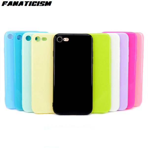 Fanaticism Colorful Glossy Soft Silicone Case For iphone X XR XS Max 5 SE 6 7 8 Plus Ultra-thin Soft TPU Anti-knock Cover