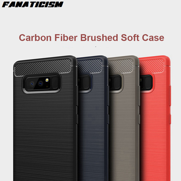 Fanaticism Luxury Carbon Fiber Brushed Soft GEL Silicone Case For Samsung S10 S10e S9 S8 Plus Note 9 8 J/A Series Cover