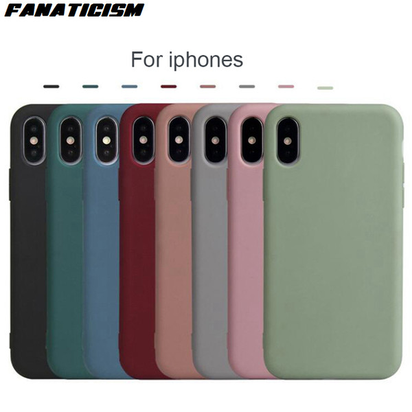 Fanaticism Fashion Slim Soft TPU Matte Case For iphone XR X XS Max 6 7 8 Plus Ultra-thin Colorful Soft Silicone Phone Cover