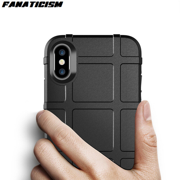 Fanaticism Rugged Shield Soft Silicone Armor Shockproof Case For iphone XR X XS Max 6 7 8 Plus Samsung S10e S10 Plus Cover