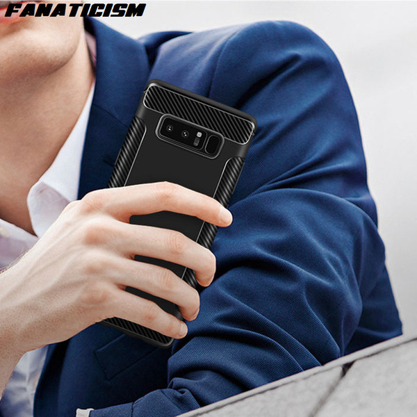 Fanaticism Soft Silicone Carbon Fiber Case For Samsung S10 S9 S8 Plus S10e Note 8 9 iphone XR XS Max Shockproof Matte Cover