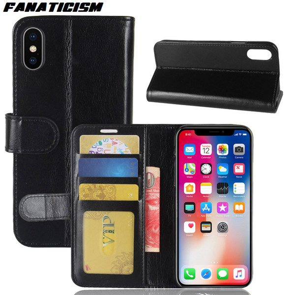 Fanaticism Luxury Leather Wallet Flip Cover For iphone XR X XS Max 7 8 Plus Samsung S10 S10e S10Plus Note 9 Phone Cases