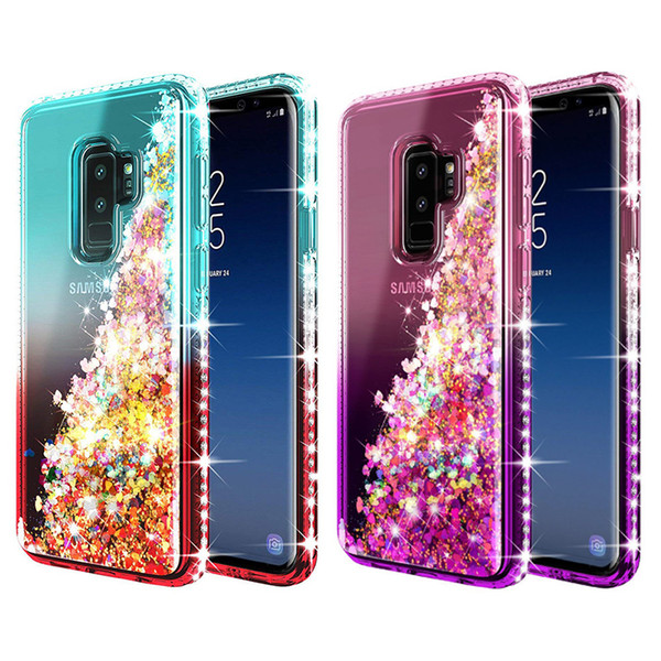 For Samsung Note 9 Case Luxury Glitter Quicksand Liquid Floating Flowing Sparkle Shiny Bling Diamond Clear Case For Samsung Galaxy Note 9 S9