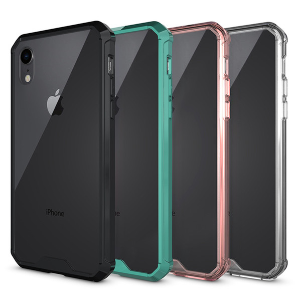 For Iphone XR Case Clear Soft TPU Hard PC Back Cover Phone Case for Iphone XR XS Max