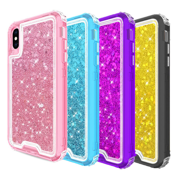 Luxury Glitter Defender Case For Iphone Xr 3in1 Heavy Duty Full-Body Protection Cover Phone Case for iPhone Xr Xs Max