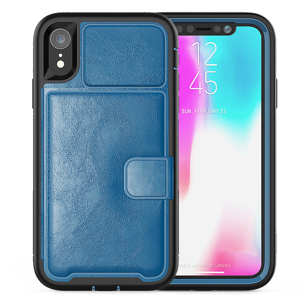 For iPhone XR Case Luxury Leather Wallet Case with Card Slots Phone Cases for Iphone XR XS Max 8 8plus