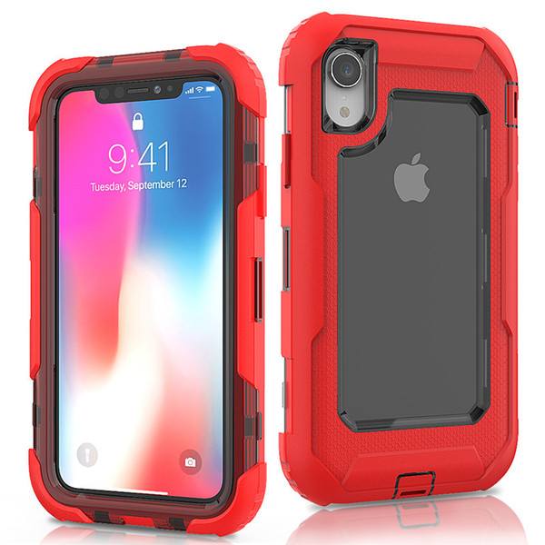 For Iphone XR Defender Case 3in1 High Impact Heavy Duty Hard Rugged Rubber Cover with Clip for iphone XR XS Max 8 8plus