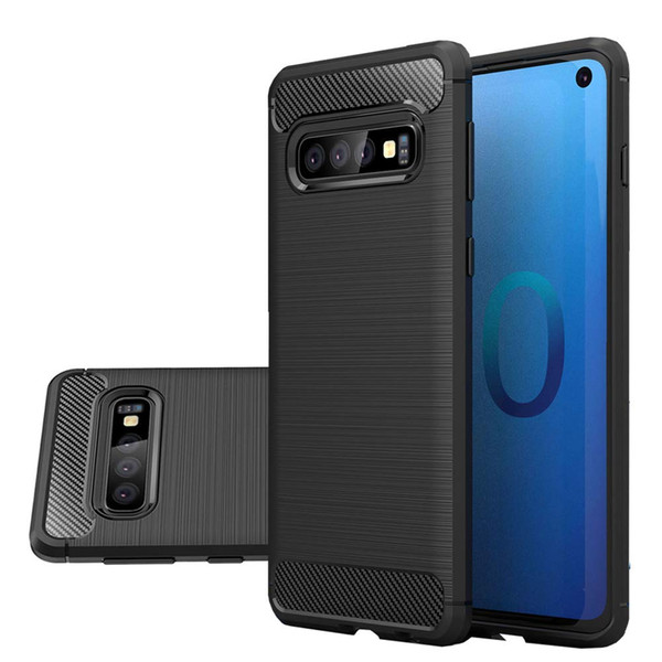 For Samsung Galaxy S10 Case Slim Carbon Fiber Soft TPU Shock Absorption Flexible Protective Case Cover for Samsung Galaxy S10 Plus S10 Lite