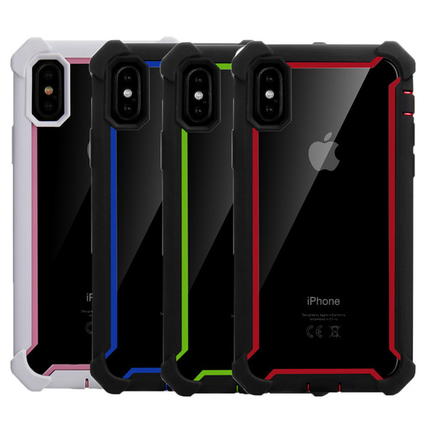 For Iphone XR Case Full-Body Clear Soft TPU Hard PC Back Cover Phone Case for Iphone XS XS Max