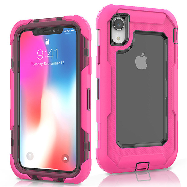 For Iphone XR Defender Case 3in1 High Impact Heavy Duty Hard Rugged Rubber Case Cover without Clip for iphone XR XS Max