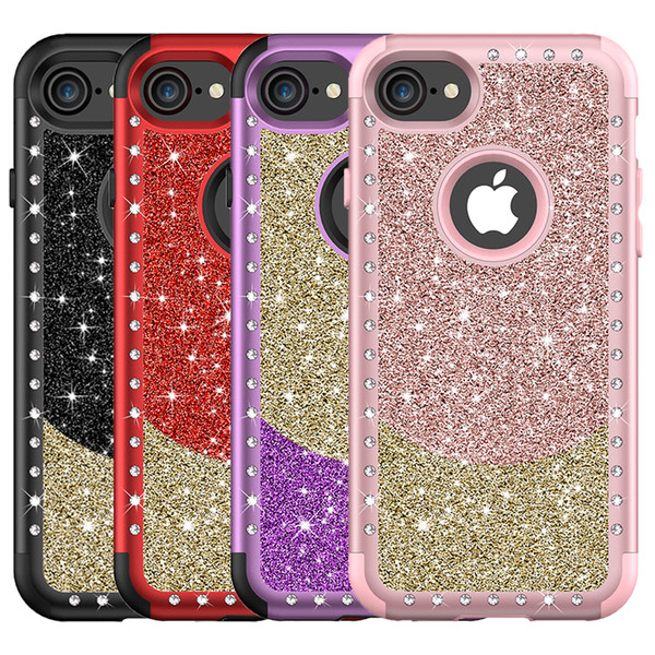 For Iphone 2018 Case Luxury Diamond Glitter Sparkle Shiny Bling Case Soft TPU Hard PC Back Cover for Iphone XS XSplus