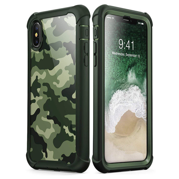 For Iphone XS Max Case Full-Body Soft TPU Hard PC Cover Camouflage Phone Cases for Iphone XR XS Max