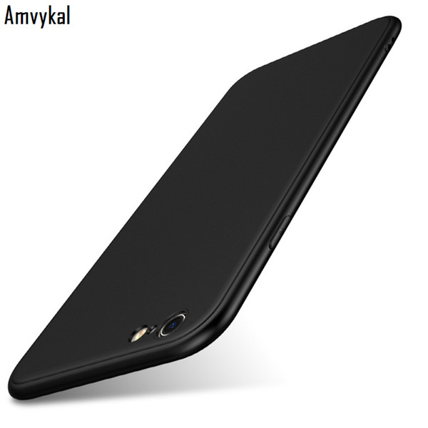 Amvykal For iphone X XR XS Max 6 7 8 Plus 1.2 mm Thicken Soft TPU Silicone Cover Anti-knock Anti-fingerprint Matte Case